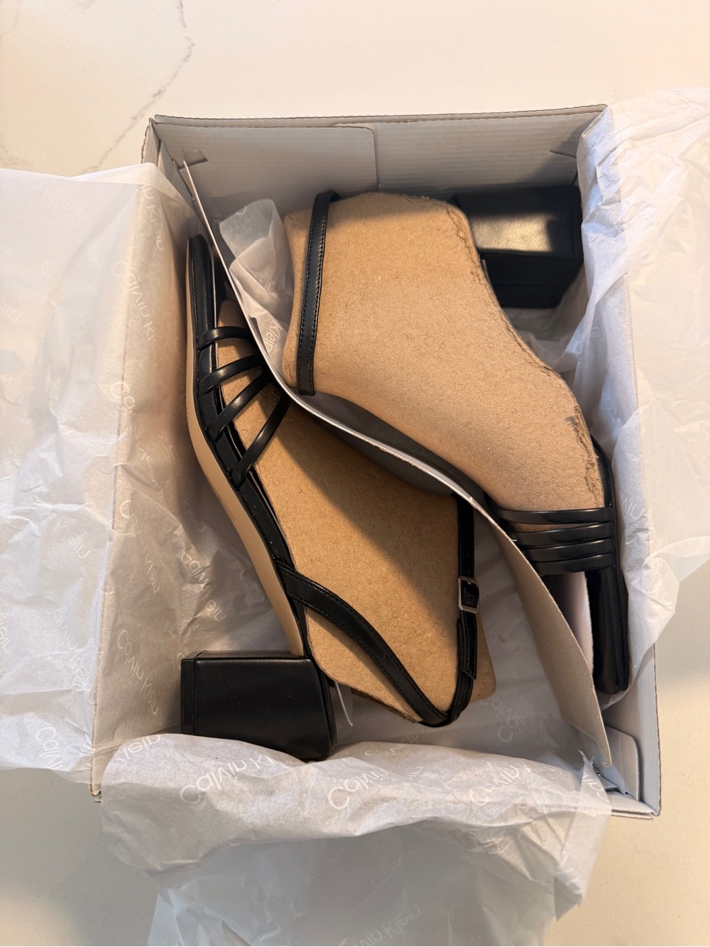 NWT! Calvin Klein Women's Pazey Strappy Block Heel Dress Sandals in black size 9 - Picture 5 of 11